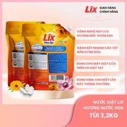 Thumbnail Combo 2 nước giặt Lix hương nước hoa lưu hương trên từng sợi vải 3,2KG tặng nước lau bếp On1 hương chanh, 2C-NGH47+N6701 1