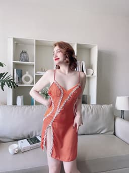 Thumbnail Váy Ngủ Nữ SOJUN Vải Latin Ren Có Mút Kèm Quần Size Dưới 55kg 2