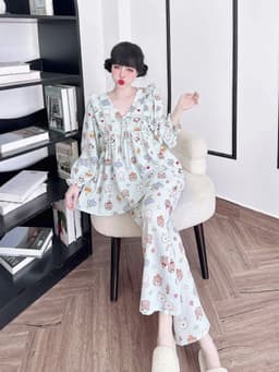 Thumbnail Đồ Mặc Nhà Nữ SOJUN Bộ Dài Xốp Babydoll  TDQD Viền 45-65KG 2