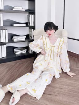 Thumbnail Đồ Mặc Nhà Nữ SOJUN Bộ Dài Xốp Babydoll  TDQD Viền 45-65KG 3