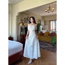 Thumbnail Đầm Nữ Trễ Vai Dáng Dài Họa Tiết Nổi Nữ Tính Dịu Dàng - DANNA DRESS - GOÛT DE JUN 1