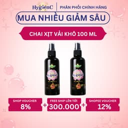 Thumbnail Chai Xịt Xả Vải Dạng Khô HygienC Plus 100ml/Chai Lưu Hương 24H - Xịt Thơm Quần Áo 1