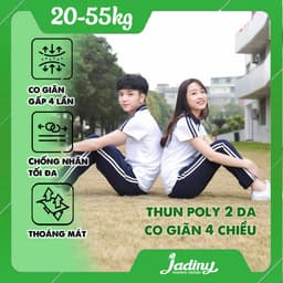 Thumbnail Quần thể dục 2 sọc 3 sọc học sinh xanh đen nam nữ vải poly Jadiny TDP036 TDP037 1