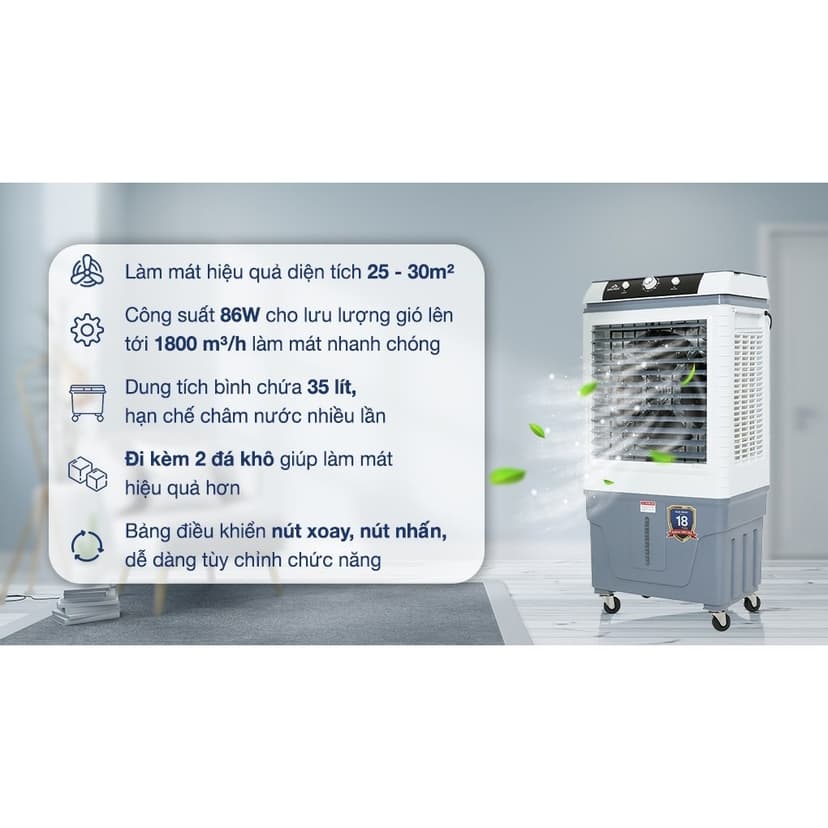 Ảnh - Máy làm mát không khí Hòa Phát HPCF1-022/HPCF1-026NB (dùng cho phòng 25m² -30m²)-Bảo hành 18 tháng 2