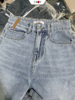 Thumbnail Quần Jean Suông Vải Mềm Dáng Ngắn (93cm) Bản Lai To ENVY J171 4