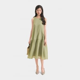 Thumbnail Đầm Kiểu Nữ MARC FASHION Form Suông Sát Nách Thắt Nơ Lưng - CBLH073023 1