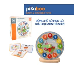 Thumbnail Đồ chơi giáo dục montessori đồng hồ số học gỗ Pikaboo, giúp bé phát triển tư duy trí tuệ ngay từ nhỏ 1