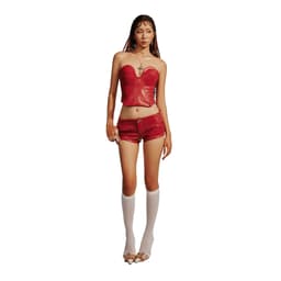 Thumbnail TATICHU - BAE Red Leather Short Pants - Quần Short Da Đỏ BAE 4