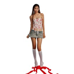 Thumbnail TATICHU - BAE Distressed Jeans Mini Skirt - Váy Jeans Ngắn Tua Rua BAE 2