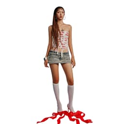 Thumbnail TATICHU - BAE Distressed Jeans Mini Skirt - Váy Jeans Ngắn Tua Rua BAE 4