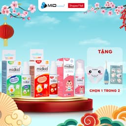Thumbnail Bộ 3 MID chăm sóc răng miệng bao gồm 2 hộp Midkid vị NHO và TÁO + 1 Bọt tập đánh răng Midkid vị Dâu 1