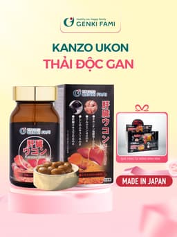 Thumbnail Viên Uống Bổ Gan Giúp Giải Độc Gan, Mát Gan, Giảm Căng Thẳng Mệt Mỏi, Hạ Men Gan Kanzo Ukon Genki Fami Nhật Bản 1