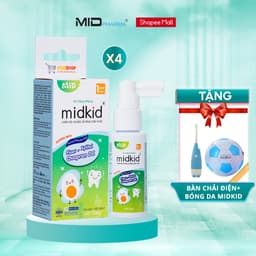 Thumbnail Combo 4 hộp Xịt chống sâu răng Midkid vị nho 30ml - Tặng bàn chải điện + Bóng hơi 1