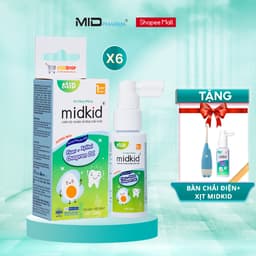 Thumbnail Combo 6 hộp Xịt chống sâu răng Midkid vị nho 30ml - Tặng 1 hộp midkid vị nho + Bàn chải điện 1