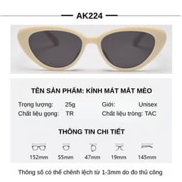 Thumbnail Kính Mát Phân Cực Mắt Mèo Nam Nữ AORON Hot Trend 2025 Chất Liệu TR90 Bền Bỉ Chống Tia UV400 2