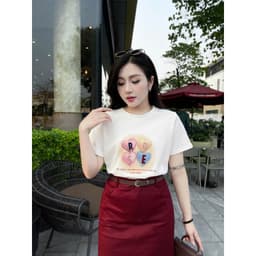 Thumbnail Áo phông nữ Quảng Châu mã 3732 in hình chữ ROSE  chất cotton co giãn, thoáng mát 2