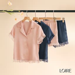 Thumbnail Bộ Pijama Lụa Pháp Phối Voan Loirechic FDMN250311 2