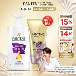 Thumbnail Combo Dầu Gội PANTENE Pro-V Và Dầu Xả Siêu Dưỡng Ngăn Rụng Tóc/ Phục Hồi Hư Tổn/ Suôn Mượt Óng Ả - Chai 650ML & 150ML 1