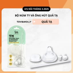 Thumbnail Set núm ty Silicone (Step 3) và ống hút quả tạ TOVI AND MOLLY - Dành cho bé 5th trở lên - TM-BNTQT 1