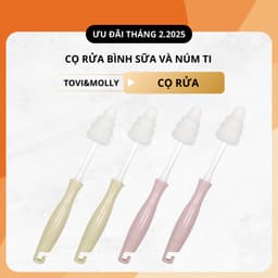 Thumbnail CỌ RỬA BÌNH SỮA VÀ NÚM TI TOVI AND MOLLY (HỒNG,KEM) 1