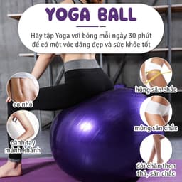 Thumbnail KHÔNG KÈM BƠM  Bóng Tập Yoga Trơn Nhiều Màu Cao Cấp nhiều màu sắc, cao su dày 4
