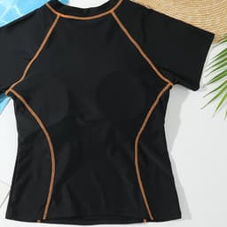 Thumbnail Bikini đi biển nữ LUHAZO du lịch kín đáo đùi 2023 ngắn Tay đi biển Hàn Quốc 2 mảnh  kiểu Quảng Châu Đẹp Co Giãn 6830 4