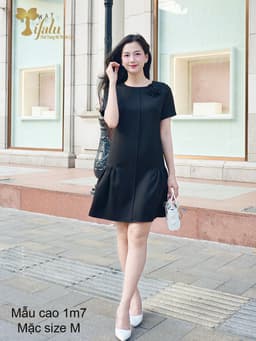 Thumbnail TIFALU - Đầm suông bigsize màu đen sang trọng - ZOL333BLK 2