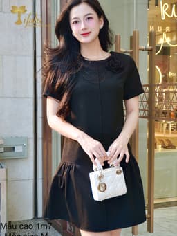 Thumbnail TIFALU - Đầm suông bigsize màu đen sang trọng - ZOL333BLK 1