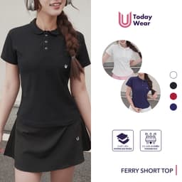 Thumbnail Áo thun polo thể thao nữ cổ lá sen Ferry Short Top cộc tay chất cotton cá sấu chơi tennis cầu lông Today U Wear 1
