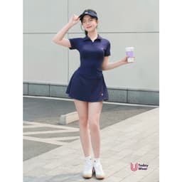 Thumbnail Set bộ đồ thể thao nữ pickcleball tennis áo Lia Top xanh navy mix chân váy Lina Skirt xanh navy Today U Wear thoáng mát 2