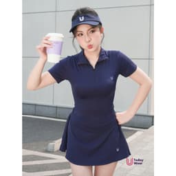 Thumbnail Set bộ đồ thể thao nữ pickcleball tennis áo Lia Top xanh navy mix chân váy Lina Skirt xanh navy Today U Wear thoáng mát 3
