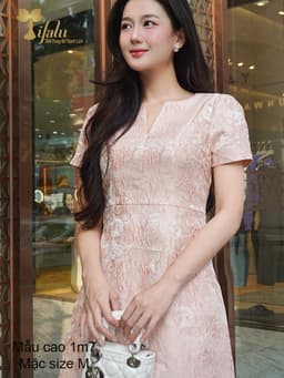 Thumbnail TIFALU - Đầm suông A bigsize màu cam đào dự tiệc sang chảnh - ZOL745ONG 4