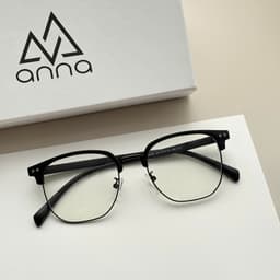 Thumbnail Gọng kính cận thời trang nam nữ ANNA dáng kim loại nửa viền dáng vuông unisex cá tính OL 88006 2