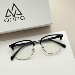 Thumbnail Gọng kính cận thời trang nam nữ ANNA dáng kim loại nửa viền dáng vuông unisex cá tính OL 88006 1