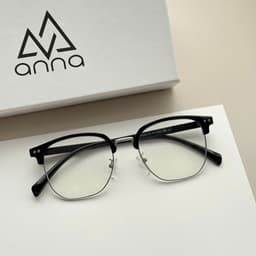 Thumbnail Gọng kính cận thời trang nam nữ ANNA dáng kim loại nửa viền dáng vuông unisex cá tính OL 88006 3