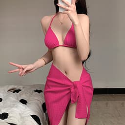 Thumbnail Bikini đi biển LUHAZO sexy sang chảnh set 3 chi tiết áo 2 dây kèm khăn quấn nhiều màu sắc hottrend 2023 8831-PC27 2