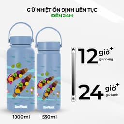 Thumbnail Bình giữ nhiệt EcoFlask 550ml/1000ml thiết kế hoạ tiết Chợ Nổi - Bình giữ nhiệt cao cấp chính hãng, inox 304 1