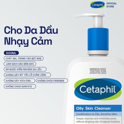 Thumbnail [HANNAH x CETAPHIL] Sữa rửa mặt dịu lành cho da dầu nhạy cảm CETAPHIL OILY SKIN CLEANSER 500ML 1