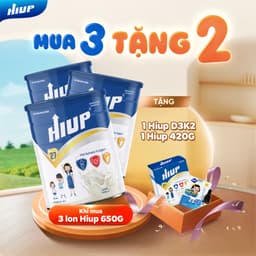 Thumbnail Thực phẩm dinh dưỡng HIUP tăng chiều cao và tăng cân cho trẻ từ 2 đến 15 tuổi [Combo mua 3 tặng 1 Hiup 420g và 1HiupD3K2 1