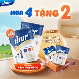 Thumbnail Thực phẩm dinh dưỡng HIUP Tăng Chiều Cao và Tăng Cân Cho Trẻ Từ 2 Đến 15 Tuổi (Mua 4 Tặng 1 Hiup 650gr,1 Hiup 420g) 1