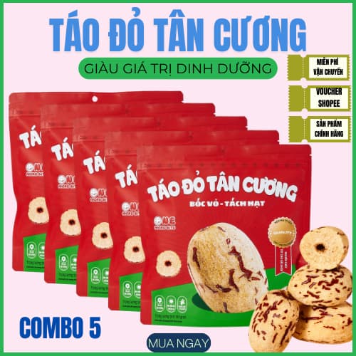 Ảnh COMBO 5 TÚI Táo Đỏ Tân Cương Bóc Vỏ, Tách Hạt Tốt Cho Sức Khoẻ - Táo Ăn Liền, Ngọt Thanh 1