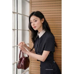 Thumbnail Set Áo cổ đức dâng croptop 2 túi ốp 2T09.2503K, Chân váy chữ A 2 túi ốp 4S11.2503K, bộ đồ công sở tiểu thư thanh lịch JM 4