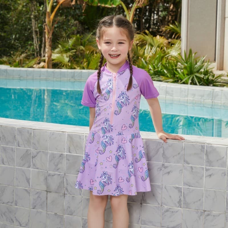 Ảnh Váy bơi bé gái SKIDS đầm đi biển cho bé gái họa tiết đáng yêu cho trẻ 2 đến 10 tuổi 4