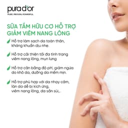 Thumbnail Sữa tắm hữu cơ làm sạch dịu nhẹ hỗ trợ giảm viêm nang lông, mụn lưng dành cho mọi loại da PURA D'OR Awakening 473ml 3