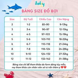 Thumbnail Bộ đồ bơi cho bé ILABY áo tay ngắn kết hợp chân váy chất liệu thun lạnh [2501] 2