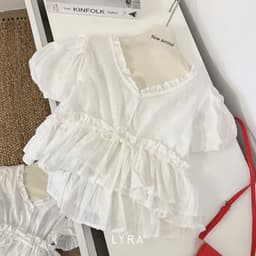Thumbnail LYRA - Áo baby doll tay phồng xòe bèo cổ V tiểu thư - VSYAC0277 3