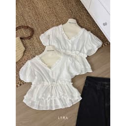 Thumbnail LYRA - Áo baby doll tay phồng xòe bèo cổ V tiểu thư - VSYAC0277 2