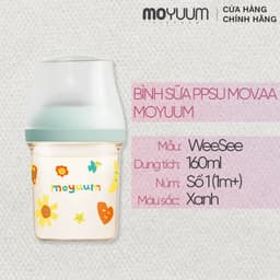 Thumbnail Bình sữa Moyuum PPSU Mov.aa - 160ml - Bản họa tiết - Xanh mint 1