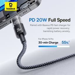 Thumbnail Cáp dữ liệu sạc nhanh Baseus Display 2 Type-C sang iP 20W Dây cáp sạc nhanh 1m 2m cho iP 11 12 13 14 Plus Pro Max 1