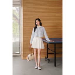 Thumbnail Áo sơ mi cổ đức dáng suông croptop 2S13.2503K, áo sơ mi kẻ croptop thiết kế bởi JM Dress Design 1
